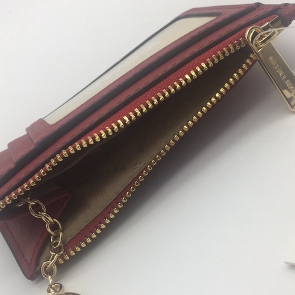 Jet Set Travel Sm TZ Coinpouch W ID Leather Scarle - Picture 5 of 8